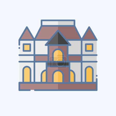 Illustration for Icon Musee Rodin. related to France symbol. doodle style. simple design editable. simple illustration - Royalty Free Image