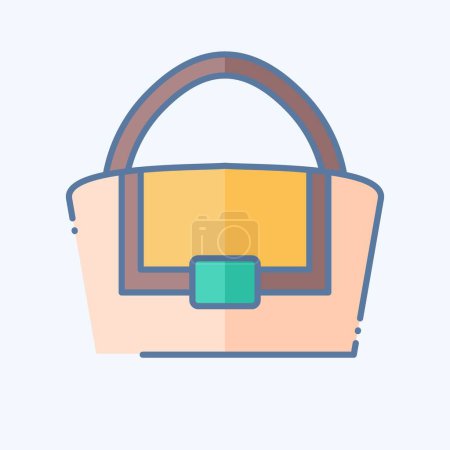 Illustration for Icon French Bag. related to France symbol. doodle style. simple design editable. simple illustration - Royalty Free Image