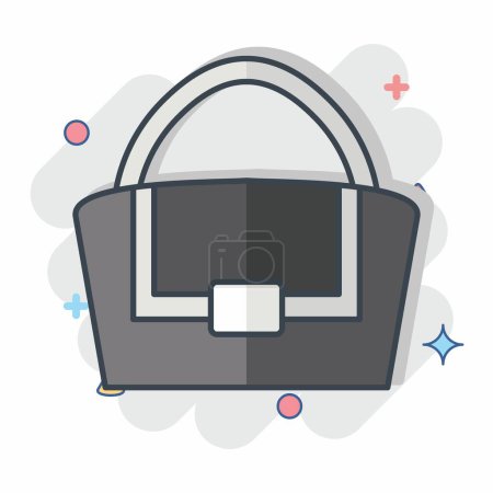 Illustration for Icon French Bag. related to France symbol. comic style. simple design editable. simple illustration - Royalty Free Image
