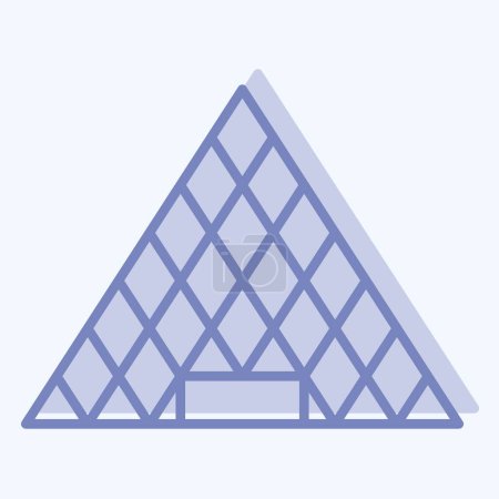 Illustration for Icon Musee Du Louvre. related to France symbol. two tone style. simple design editable. simple illustration - Royalty Free Image