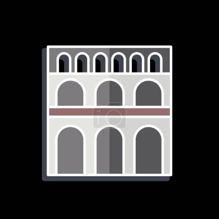 Téléchargez les illustrations : Icône Pont Du Gard. lié au symbole France. style brillant. conception simple modifiable. illustration simple - en licence libre de droit