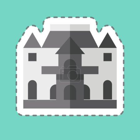 Illustration for Sticker line cut Musee Rodin. related to France symbol. simple design editable. simple illustration - Royalty Free Image
