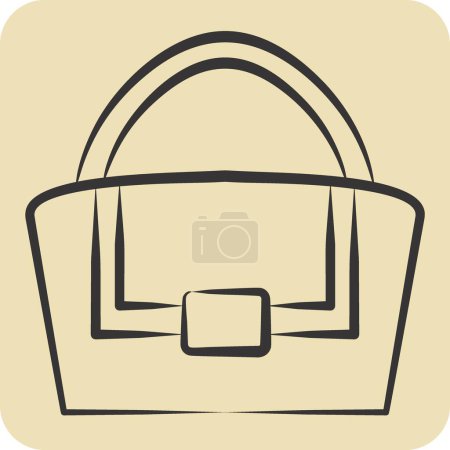 Illustration for Icon French Bag. related to France symbol. hand drawn style. simple design editable. simple illustration - Royalty Free Image