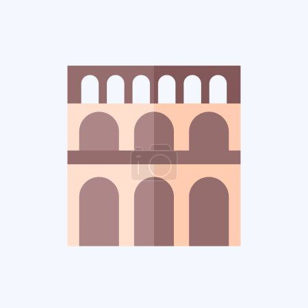Téléchargez les illustrations : Icône Pont Du Gard. lié au symbole France. style plat. conception simple modifiable. illustration simple - en licence libre de droit