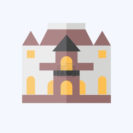 Illustration for Icon Musee Rodin. related to France symbol. flat style. simple design editable. simple illustration - Royalty Free Image