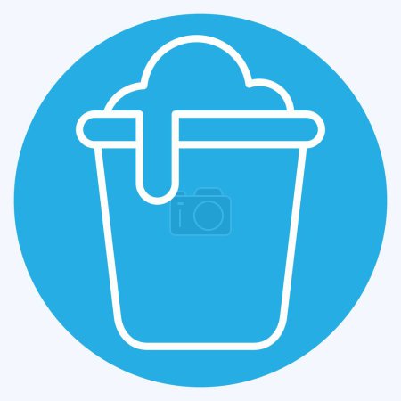 Illustration for Icon Bucket. related to Cleaning symbol. blue eyes style. simple design editable. simple illustration - Royalty Free Image