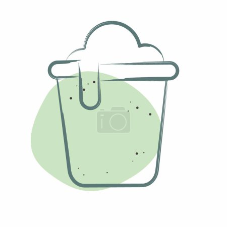 Illustration for Icon Bucket. related to Cleaning symbol. Color Spot Style. simple design editable. simple illustration - Royalty Free Image