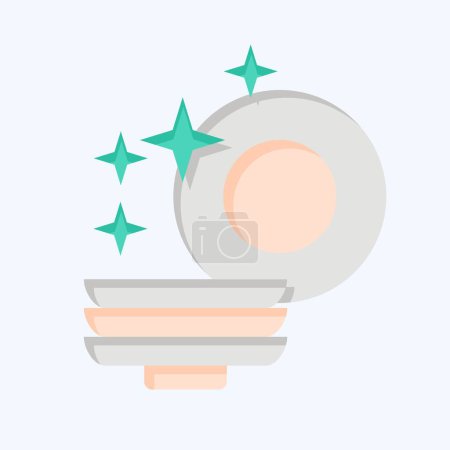 Illustration for Icon Dishwasher. related to Cleaning symbol. flat style. simple design editable. simple illustration - Royalty Free Image