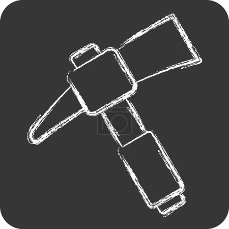 Icon Pick axe. related to Construction symbol. chalk Style. simple design editable. simple illustration