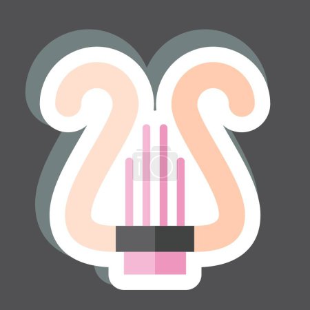 Sticker Lyre. related to Theatre Gradient symbol. simple design editable. simple illustration
