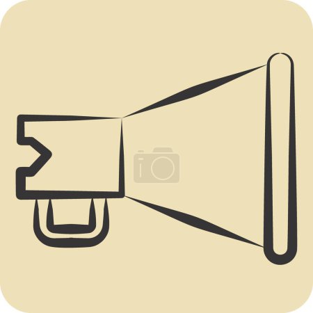 Illustration for Icon Megaphone. related to Theatre Gradient symbol. hand drawn style. simple design editable. simple illustration - Royalty Free Image