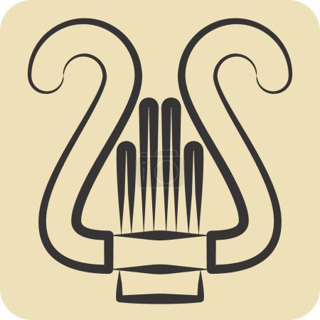 Icon Lyre. related to Theatre Gradient symbol. hand drawn style. simple design editable. simple illustration
