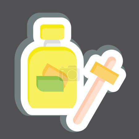 Illustration for Sticker Serum. related to Cosmetic symbol. simple design editable. simple illustration - Royalty Free Image