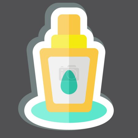 Illustration for Sticker Mineral Spray. related to Cosmetic symbol. simple design editable. simple illustration - Royalty Free Image