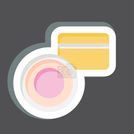 Illustration for Sticker Loose Powder. related to Cosmetic symbol. simple design editable. simple illustration - Royalty Free Image