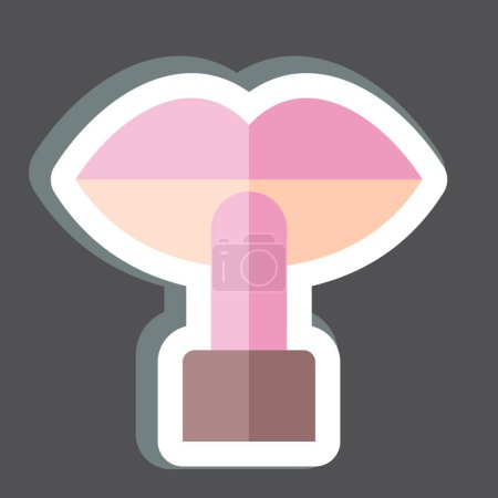 Illustration for Sticker Lipstick. related to Cosmetic symbol. simple design editable. simple illustration - Royalty Free Image