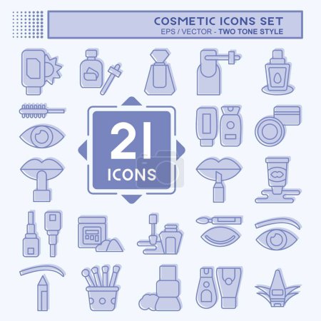 Illustration for Icon Set Cosmetic. related to Beautiful symbol. two tone style. simple design editable. simple illustration - Royalty Free Image