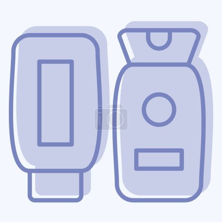Illustration for Icon Lotion. related to Cosmetic symbol. two tone style. simple design editable. simple illustration - Royalty Free Image