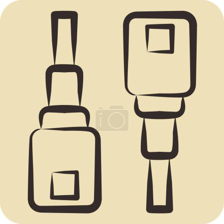 Illustration for Icon Highlight Stick. related to Cosmetic symbol. hand drawn style. simple design editable. simple illustration - Royalty Free Image