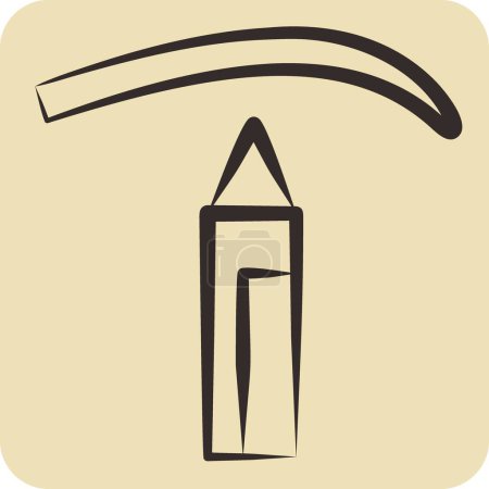 Illustration for Icon Eyebrow Pencil. related to Cosmetic symbol. hand drawn style. simple design editable. simple illustration - Royalty Free Image