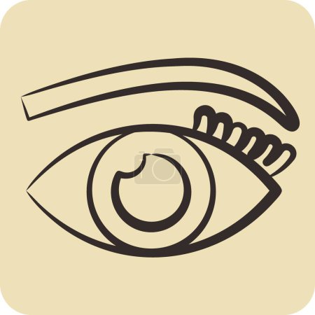 Illustration for Icon Eyelashes. related to Cosmetic symbol. hand drawn style. simple design editable. simple illustration - Royalty Free Image
