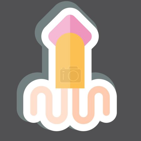 Sticker Squid. related to Sea symbol. simple design editable. simple illustration
