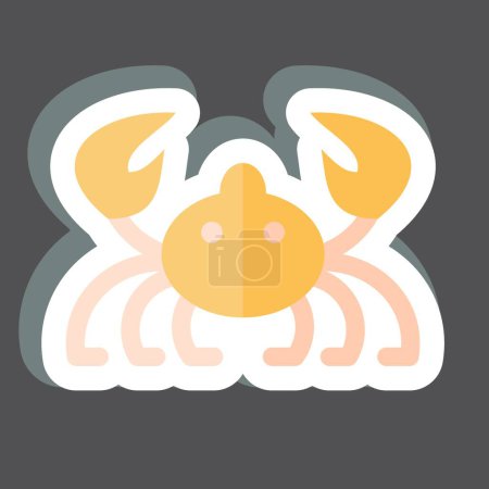 Sticker Crab. related to Sea symbol. simple design editable. simple illustration