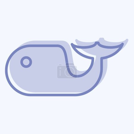 Ikone Delphin. verwandt mit dem Symbol des Meeres. Zwei-Ton-Stil. einfaches Design editierbar. Einfache Illustration