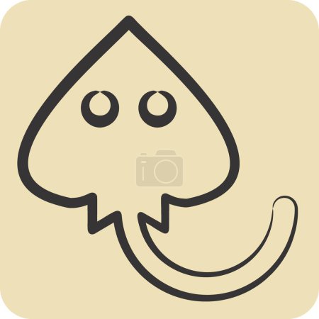 Icon Manta Ray. related to Sea symbol. hand drawn style. simple design editable. simple illustration