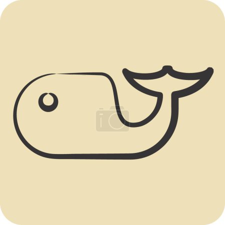 Ikone Delphin. verwandt mit dem Symbol des Meeres. handgezeichneten Stil. einfaches Design editierbar. Einfache Illustration