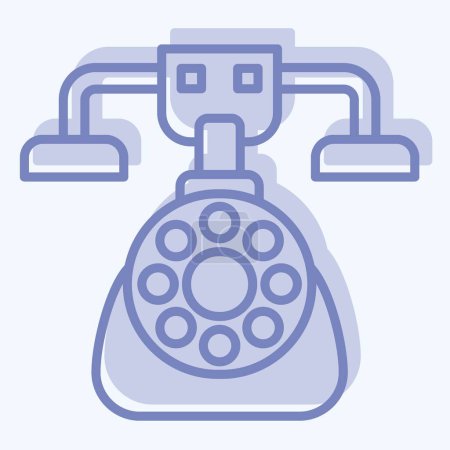 Ilustración de Icono de teléfono. relacionado con Símbolo de decoración vintage. estilo de dos tonos. diseño simple editable. ilustración simple - Imagen libre de derechos