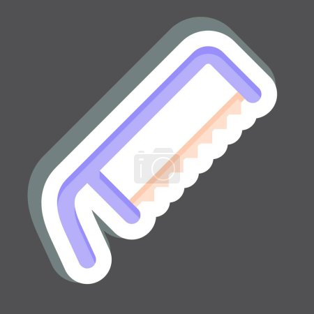 Illustration for Sticker Hacksaw. related to Carpentry symbol. simple design editable. simple illustration - Royalty Free Image