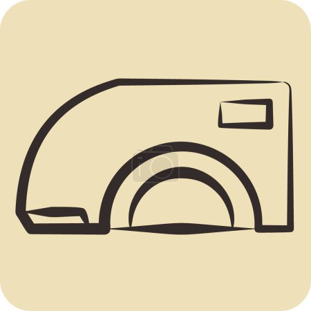 Illustration for Icon Fender Car. related to Car Parts symbol. hand drawn style. simple design editable. simple illustration - Royalty Free Image