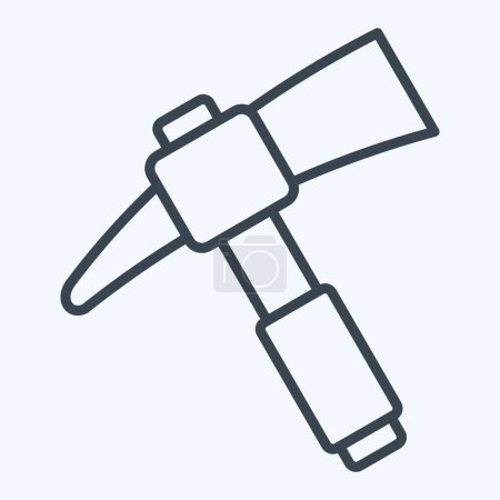 Icon Pick axe. related to Construction symbol. line style. simple design editable. simple illustration