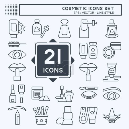 Illustration for Icon Set Cosmetic. related to Beautiful symbol. line style. simple design editable. simple illustration - Royalty Free Image