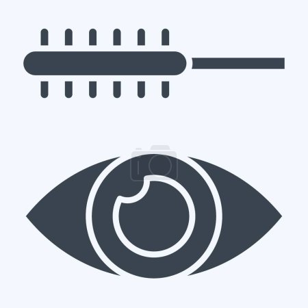 Illustration for Icon Mascara. related to Cosmetic symbol. glyph style. simple design editable. simple illustration - Royalty Free Image