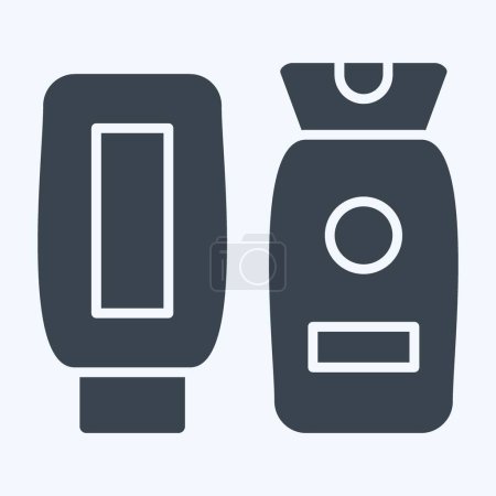 Illustration for Icon Lotion. related to Cosmetic symbol. glyph style. simple design editable. simple illustration - Royalty Free Image