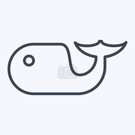 Ikone Delphin. verwandt mit dem Symbol des Meeres. Linienstil. einfaches Design editierbar. Einfache Illustration