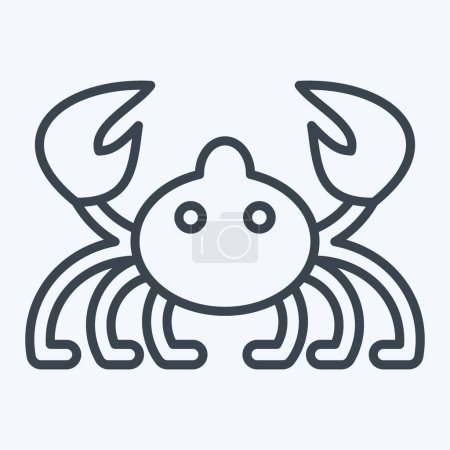 Icon Crab. related to Sea symbol. line style. simple design editable. simple illustration