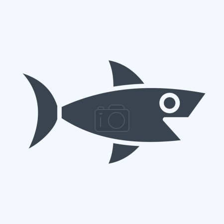 Icon Shark. related to Sea symbol. glyph style. simple design editable. simple illustration