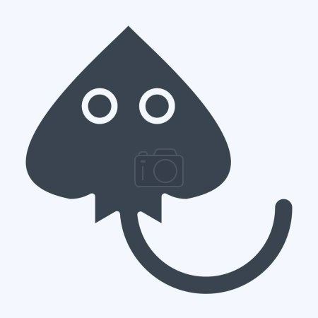 Icon Manta Ray. related to Sea symbol. glyph style. simple design editable. simple illustration