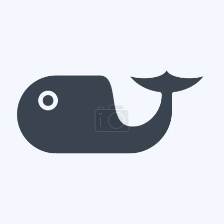 Ikone Delphin. verwandt mit dem Symbol des Meeres. Glyphen-Stil. einfaches Design editierbar. Einfache Illustration