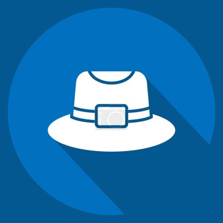 Icon Trilby. related to Hat symbol. long shadow style. simple design editable. simple illustration