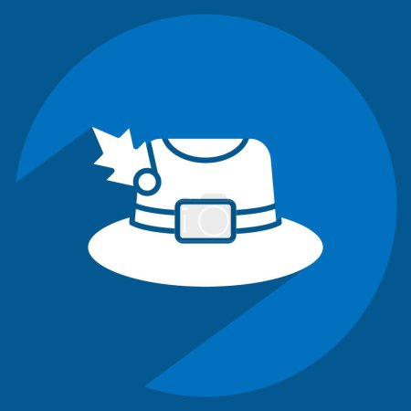 Ilustración de Icono Panamá. relacionado con el símbolo del sombrero. estilo de sombra larga. diseño simple editable. ilustración simple - Imagen libre de derechos