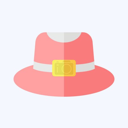 Ilustración de Icono Trilby. relacionado con el símbolo del sombrero. estilo plano. diseño simple editable. ilustración simple - Imagen libre de derechos