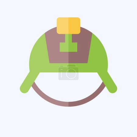 Illustration for Icon Military Helmet. related to Hat symbol. flat style. simple design editable. simple illustration - Royalty Free Image
