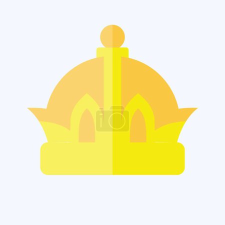 Ilustración de Icono Corona. relacionado con el símbolo del sombrero. estilo plano. diseño simple editable. ilustración simple - Imagen libre de derechos