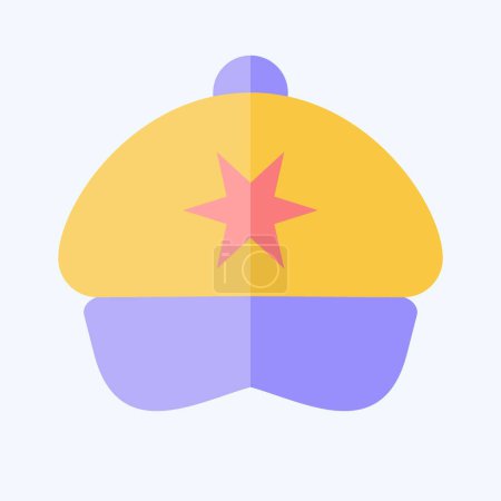 Ilustración de Icono Cap. relacionado con el símbolo del sombrero. estilo plano. diseño simple editable. ilustración simple - Imagen libre de derechos
