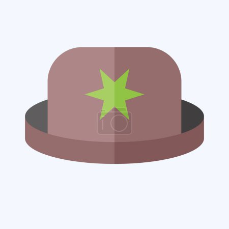Ilustración de Icono Bowler. relacionado con el símbolo del sombrero. estilo plano. diseño simple editable. ilustración simple - Imagen libre de derechos