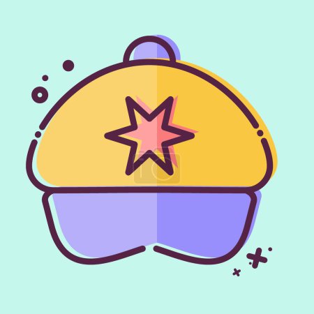 Icon Cap. related to Hat symbol. MBE style. simple design editable. simple illustration